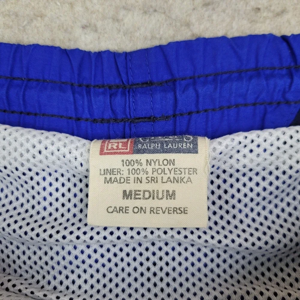 Vintage Chaps Ralph Lauren Swimming Trunks Mens M Blue Yellow Lined Drawstring‎